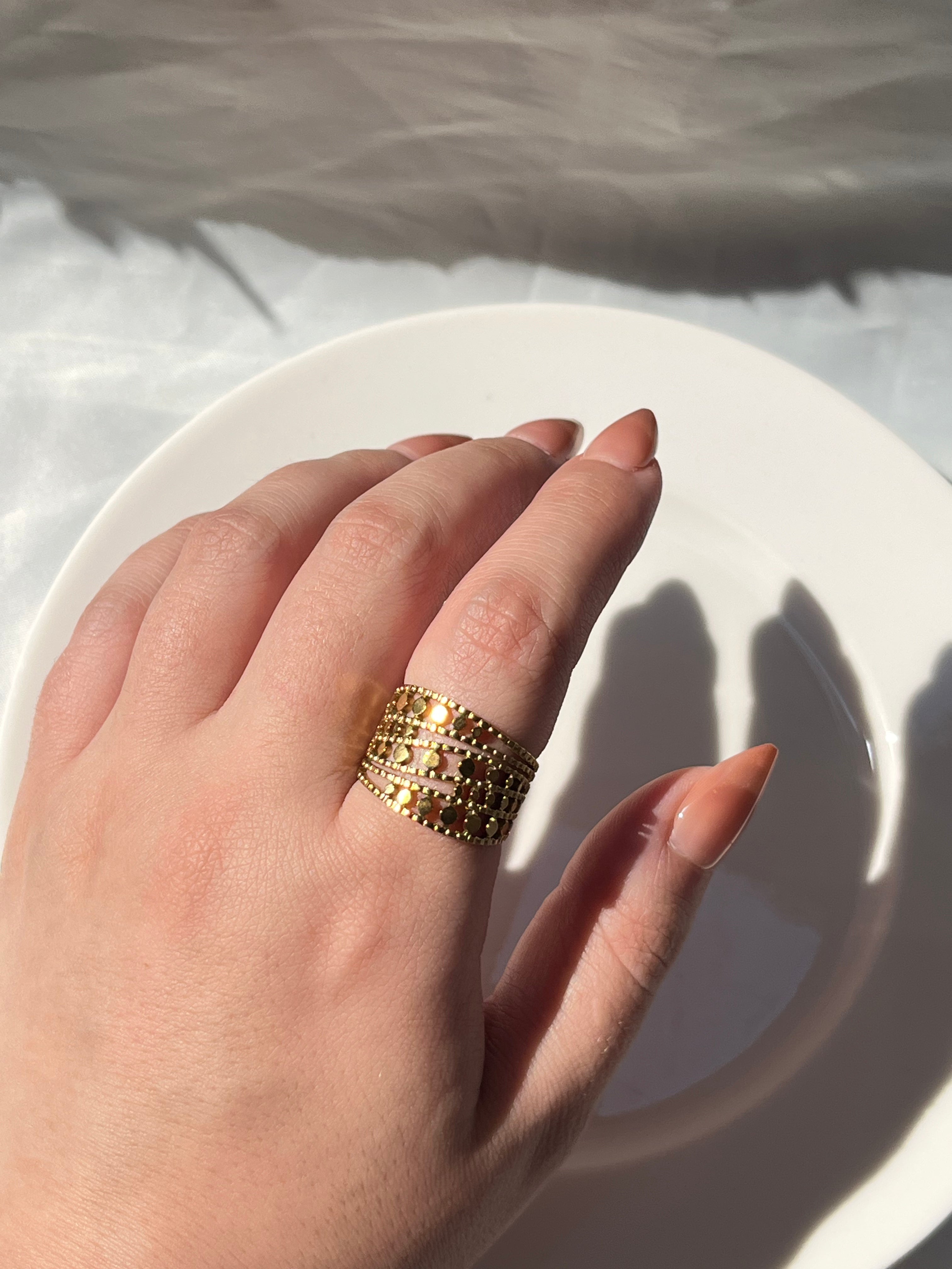 Dotted Ring – Gold Stainless Steel