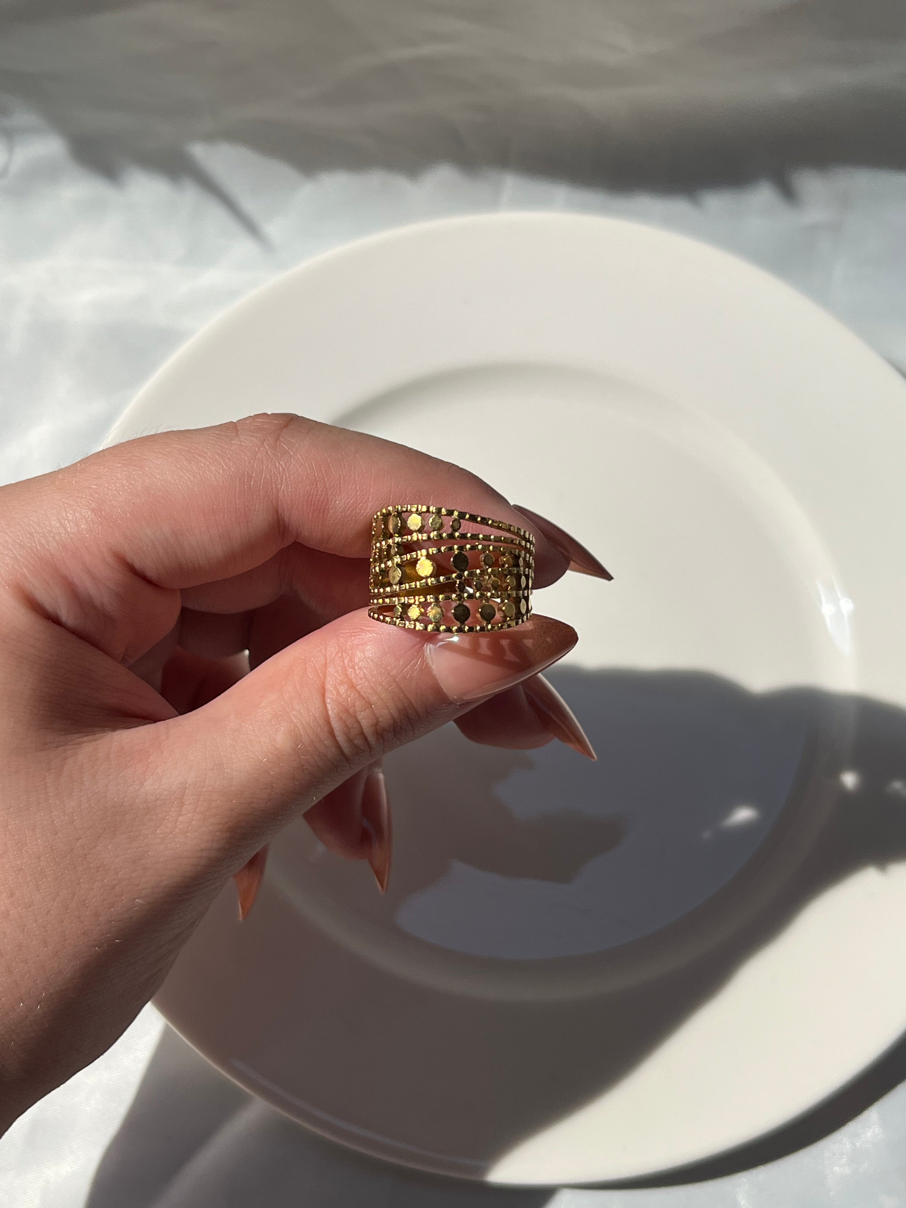 Dotted Ring – Gold Stainless Steel