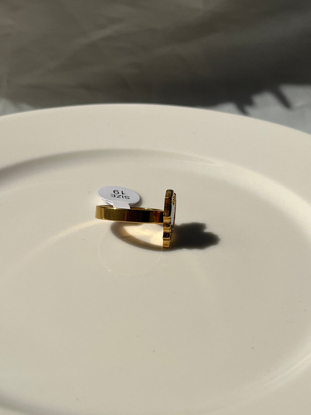 Black Shell Heart Ring – Stainless Steel & Natural Shell