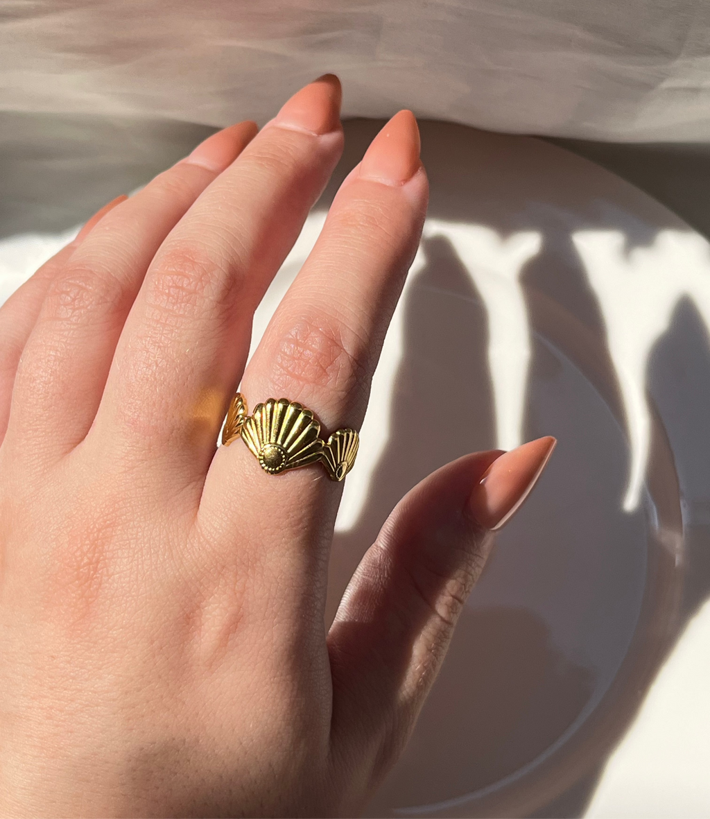 Gold Lotus Ring – Stainless Steel