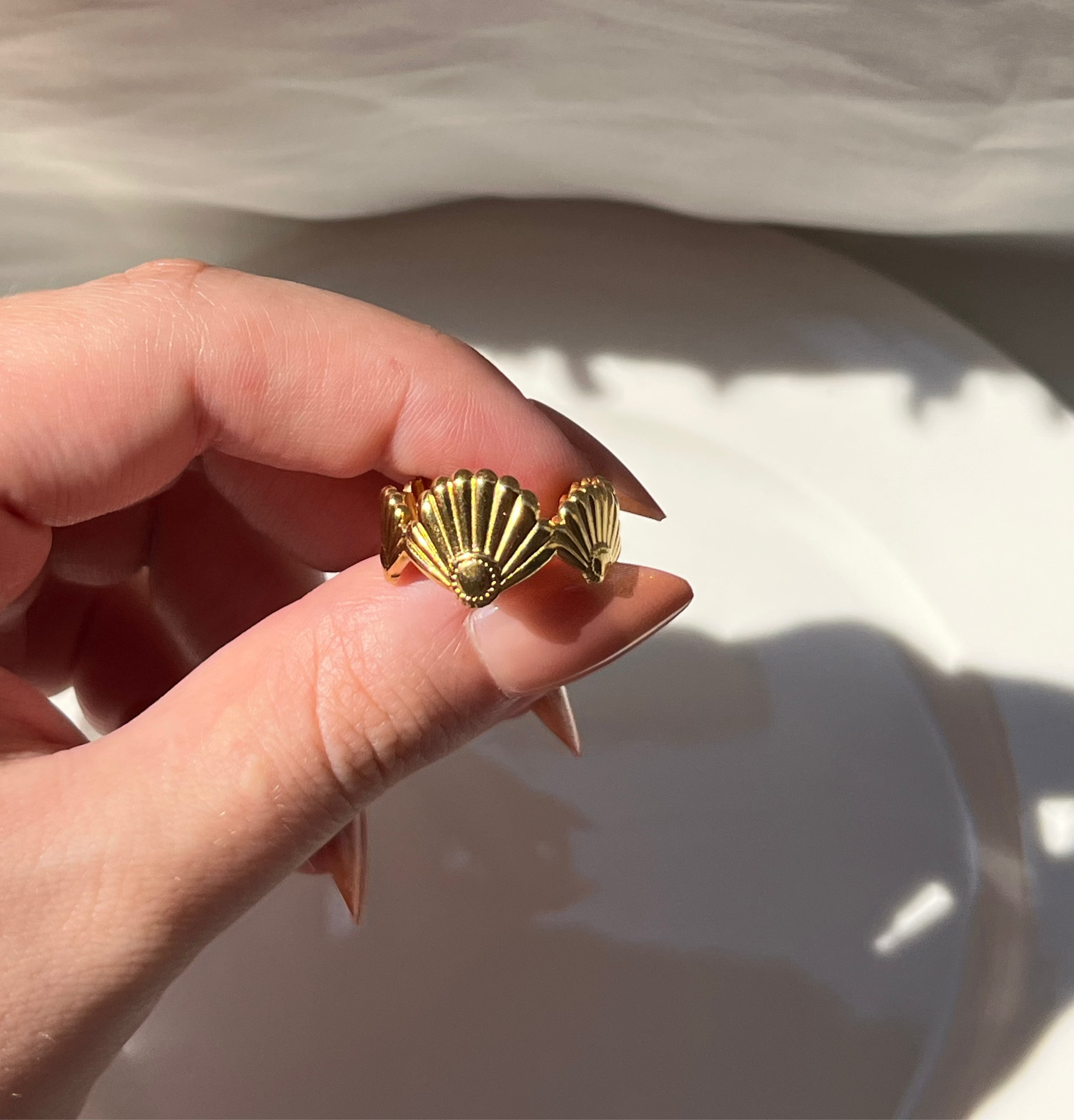 Gold Lotus Ring – Stainless Steel