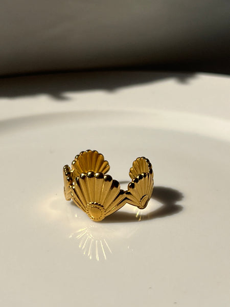 Gold Lotus Ring – Stainless Steel