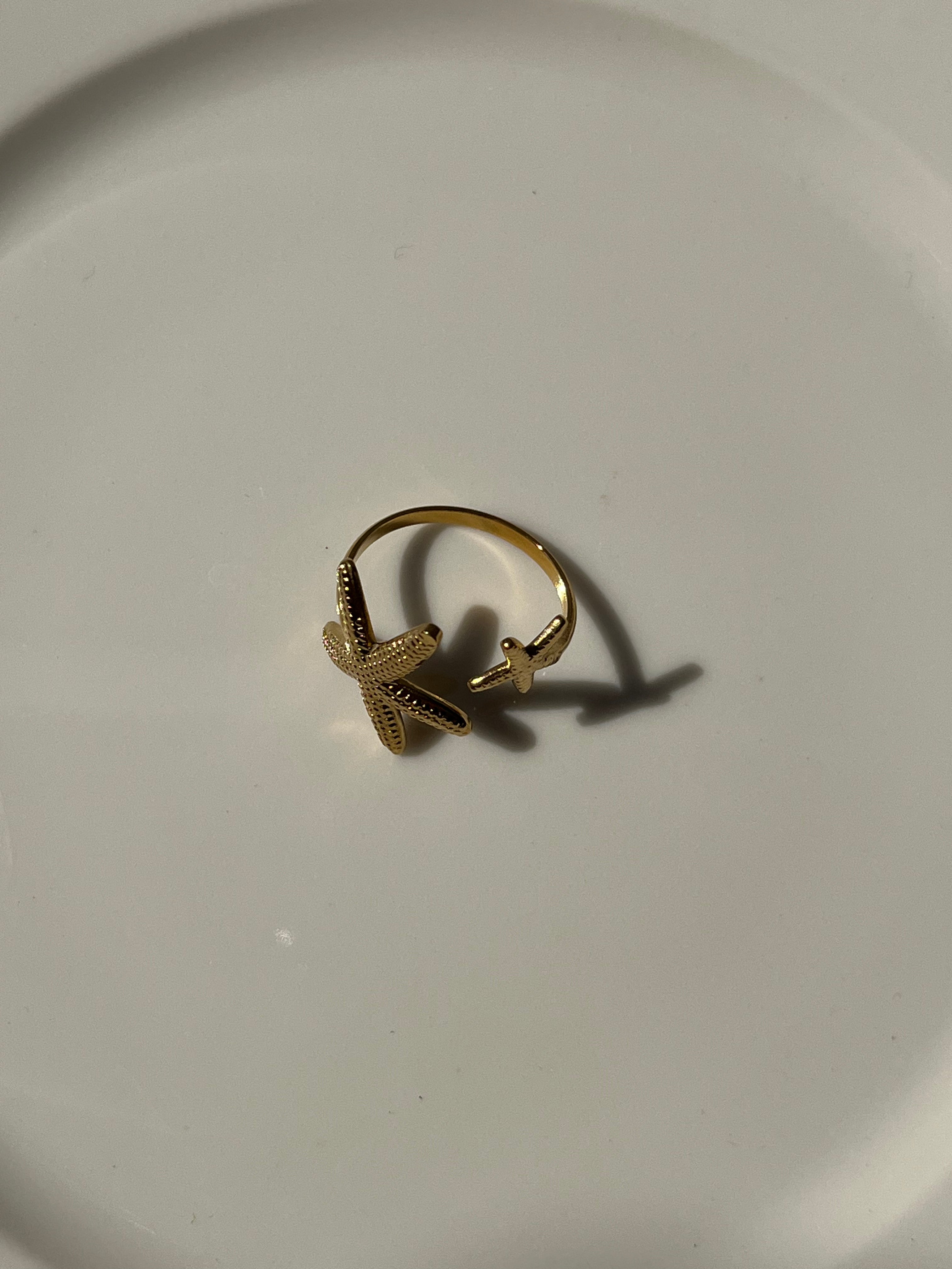Gold Double Sea Star Ring – Stainless Steel