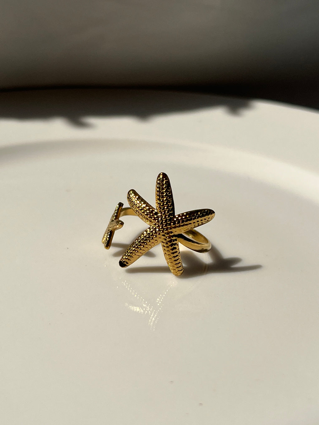 Gold Double Sea Star Ring – Stainless Steel