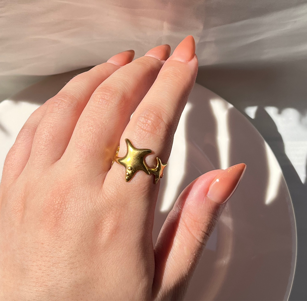 Gold Stars Ring – Stainless Steel