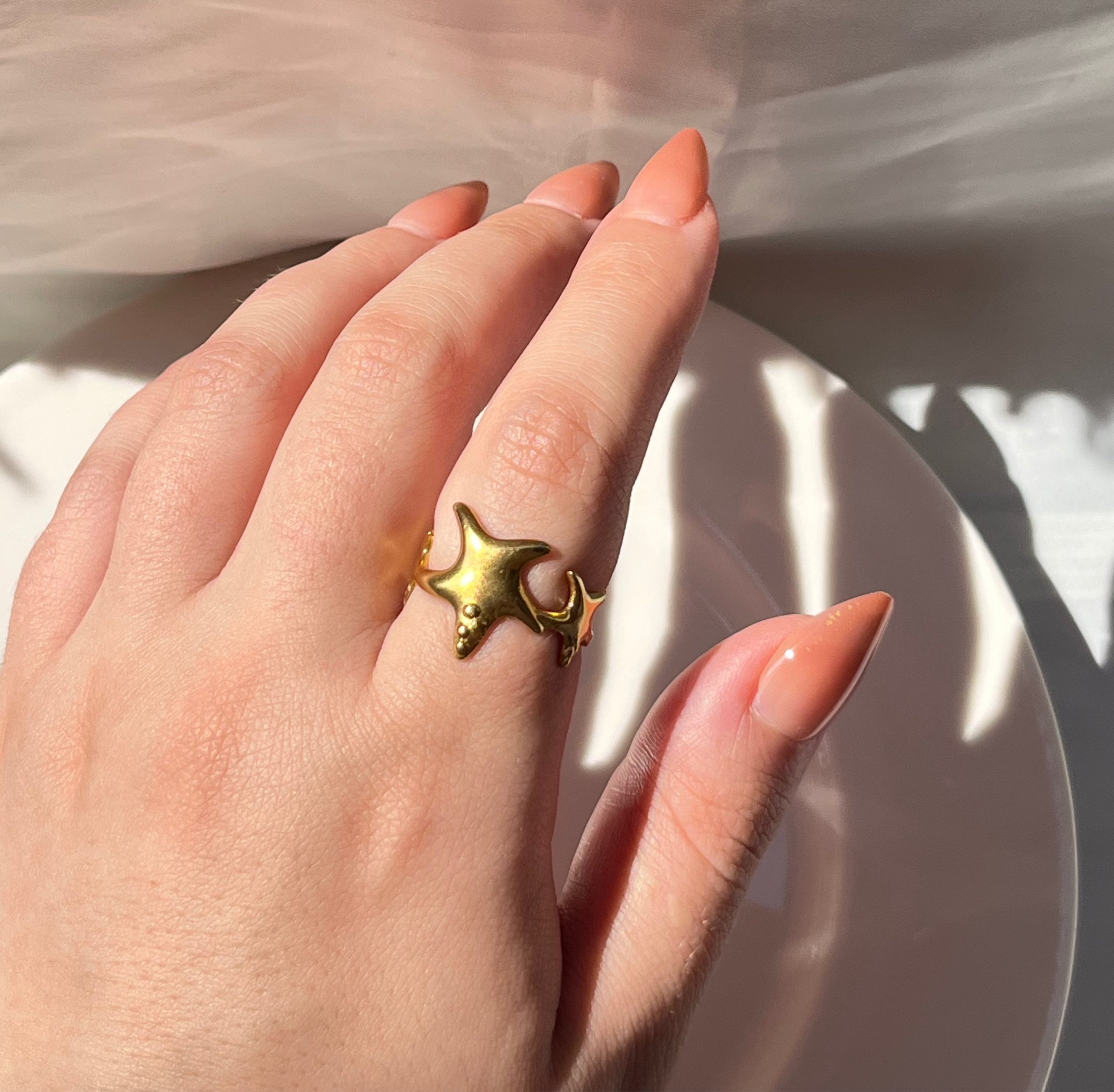 Gold Stars Ring – Stainless Steel