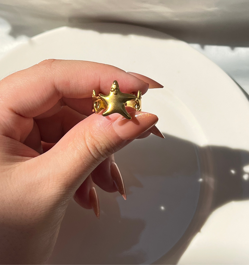 Gold Stars Ring – Stainless Steel