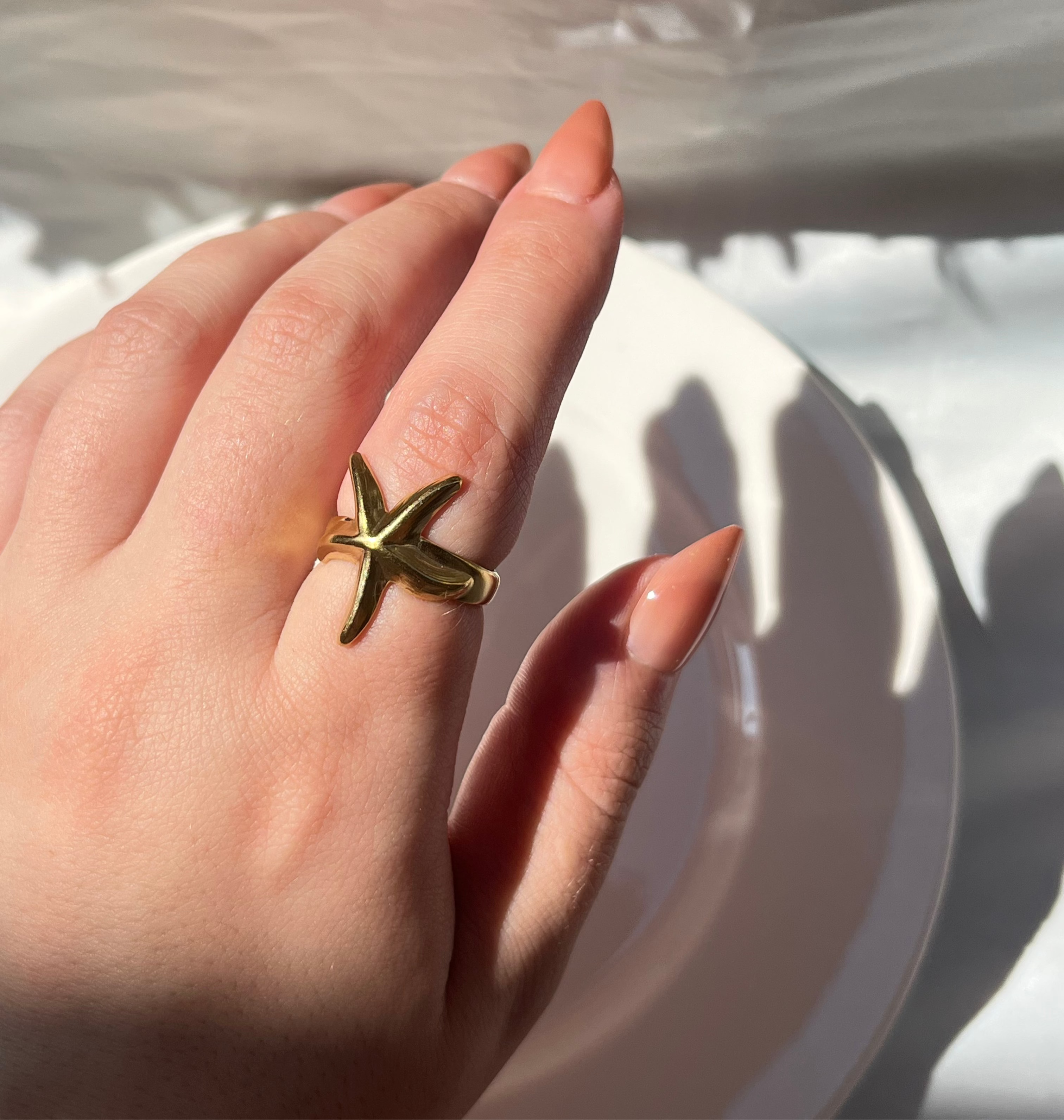 Gold Sea Star Ring – Stainless Steel