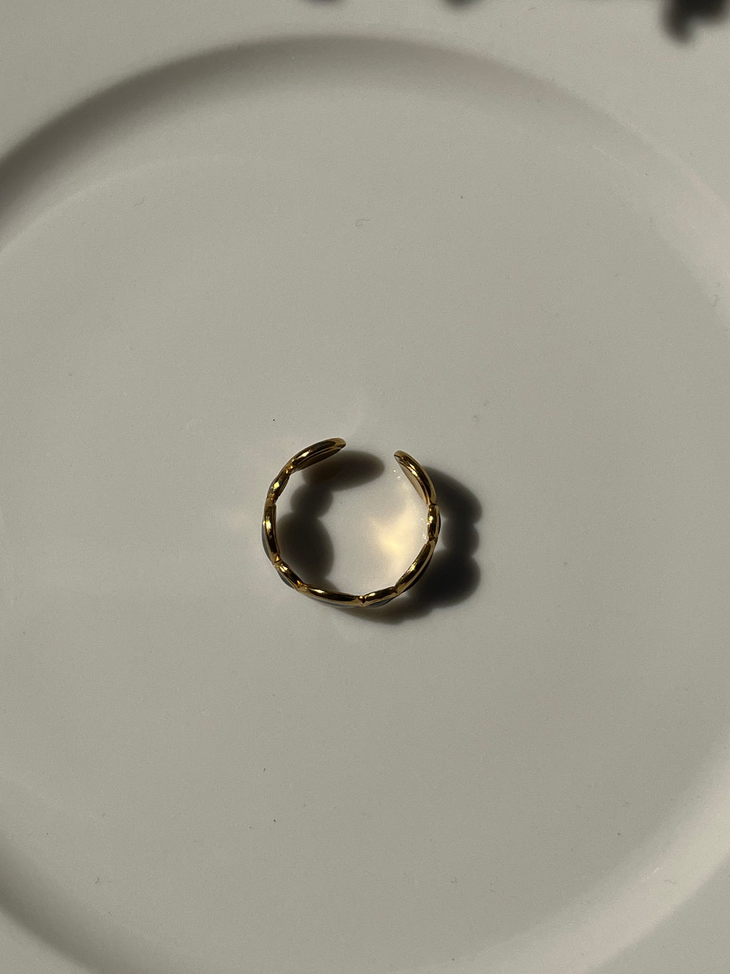 Black Resin Ring with Circles