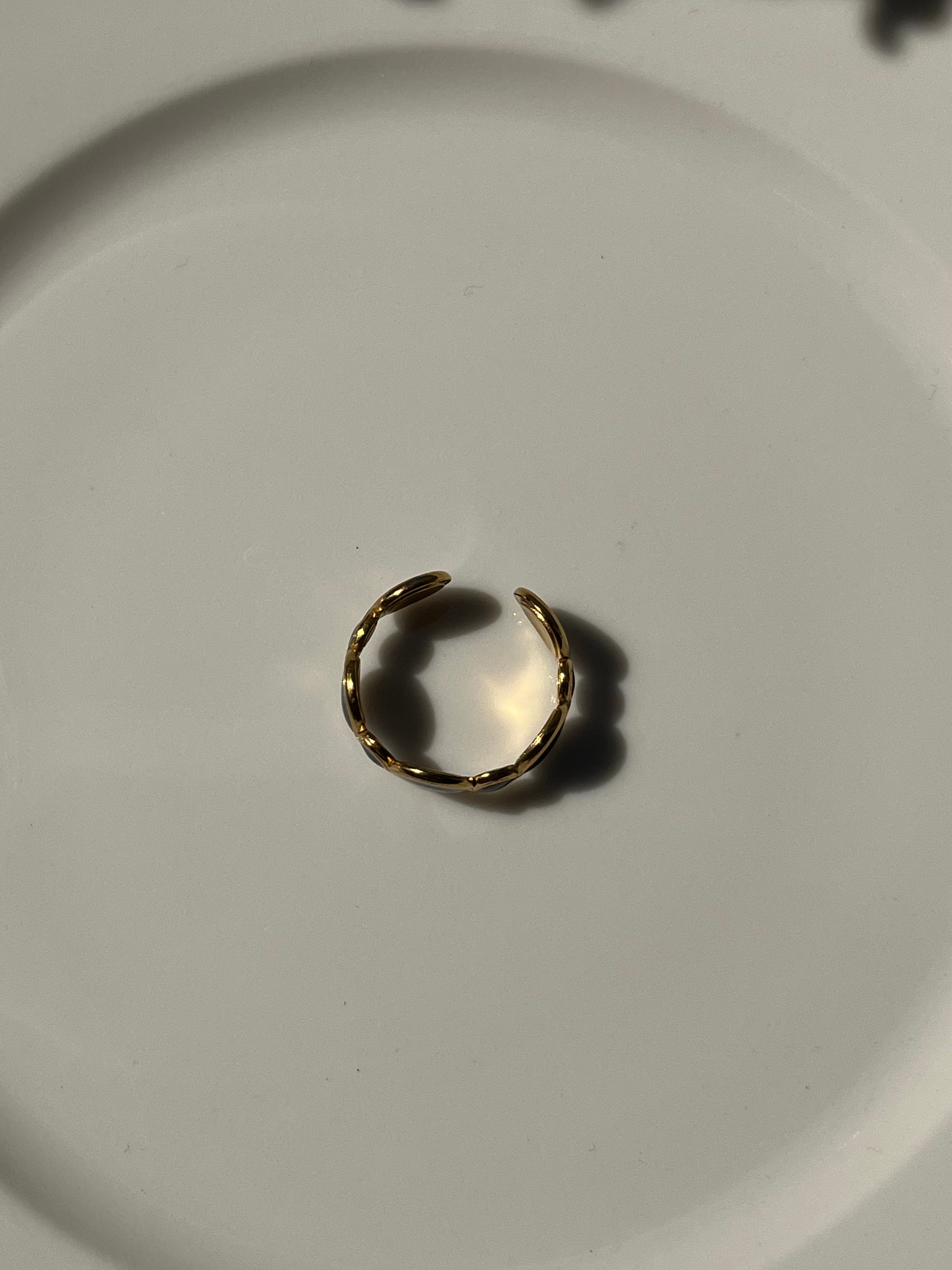 Black Resin Ring with Circles