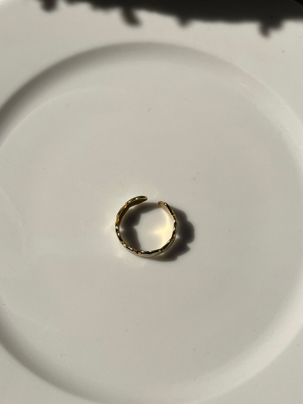 White Resin Ring with Hearts