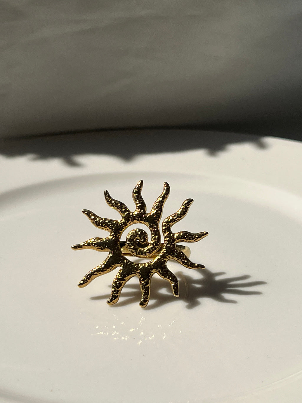 Gold Sun Ring – Stainless Steel