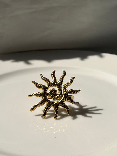 Gold Sun Ring – Stainless Steel
