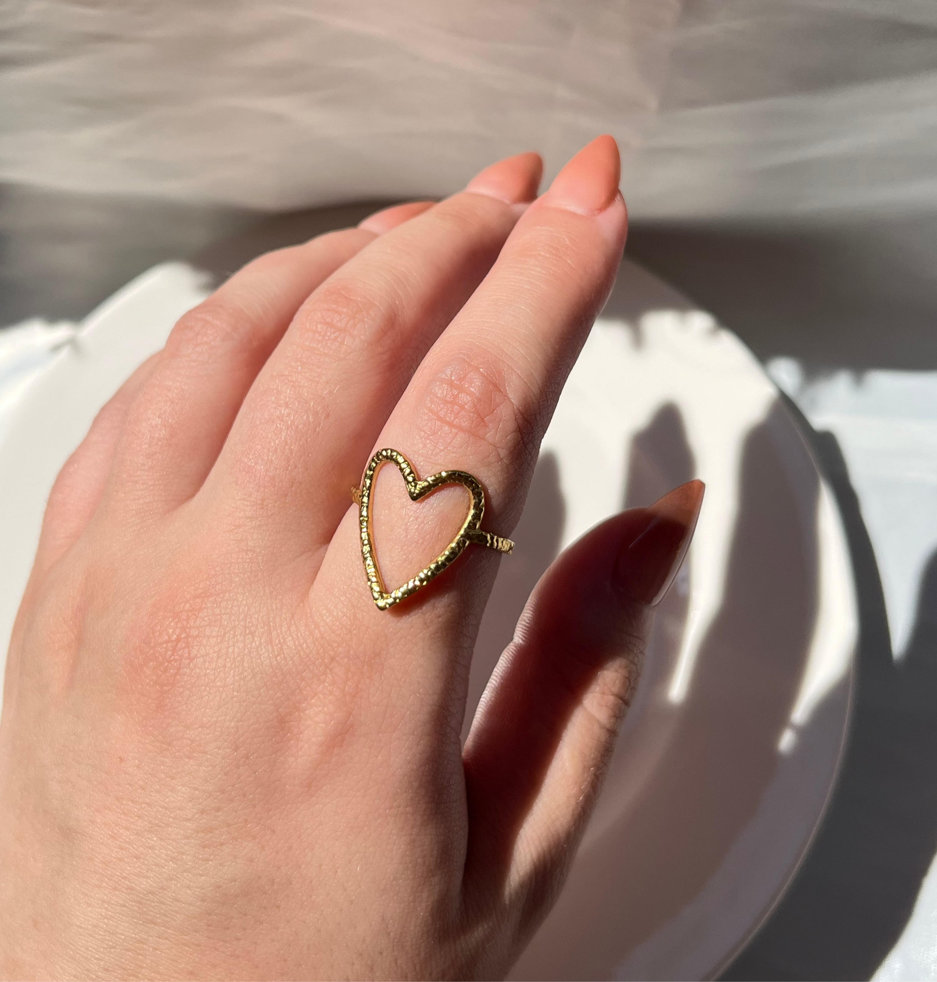 Gold Heart Ring – Stainless Steel