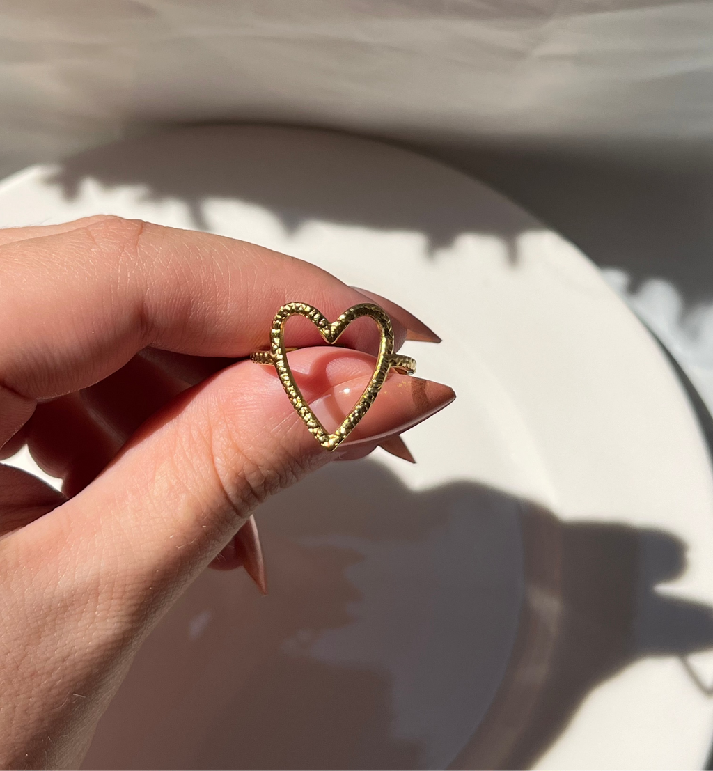 Gold Heart Ring – Stainless Steel