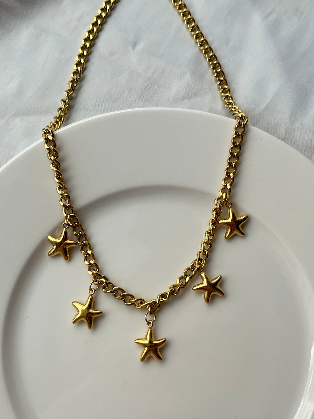 Chain Necklace with Sea Stars