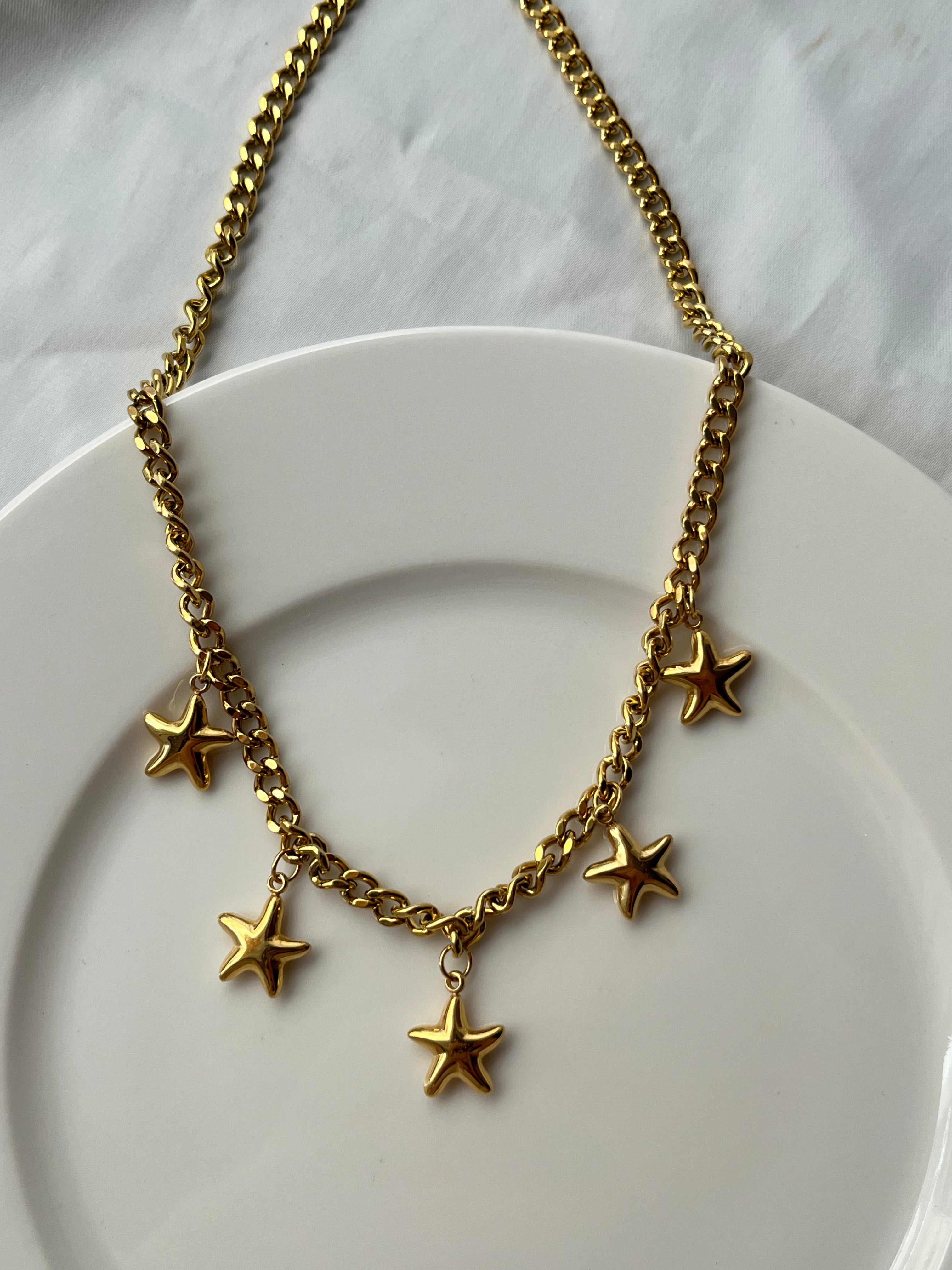 Chain Necklace with Sea Stars