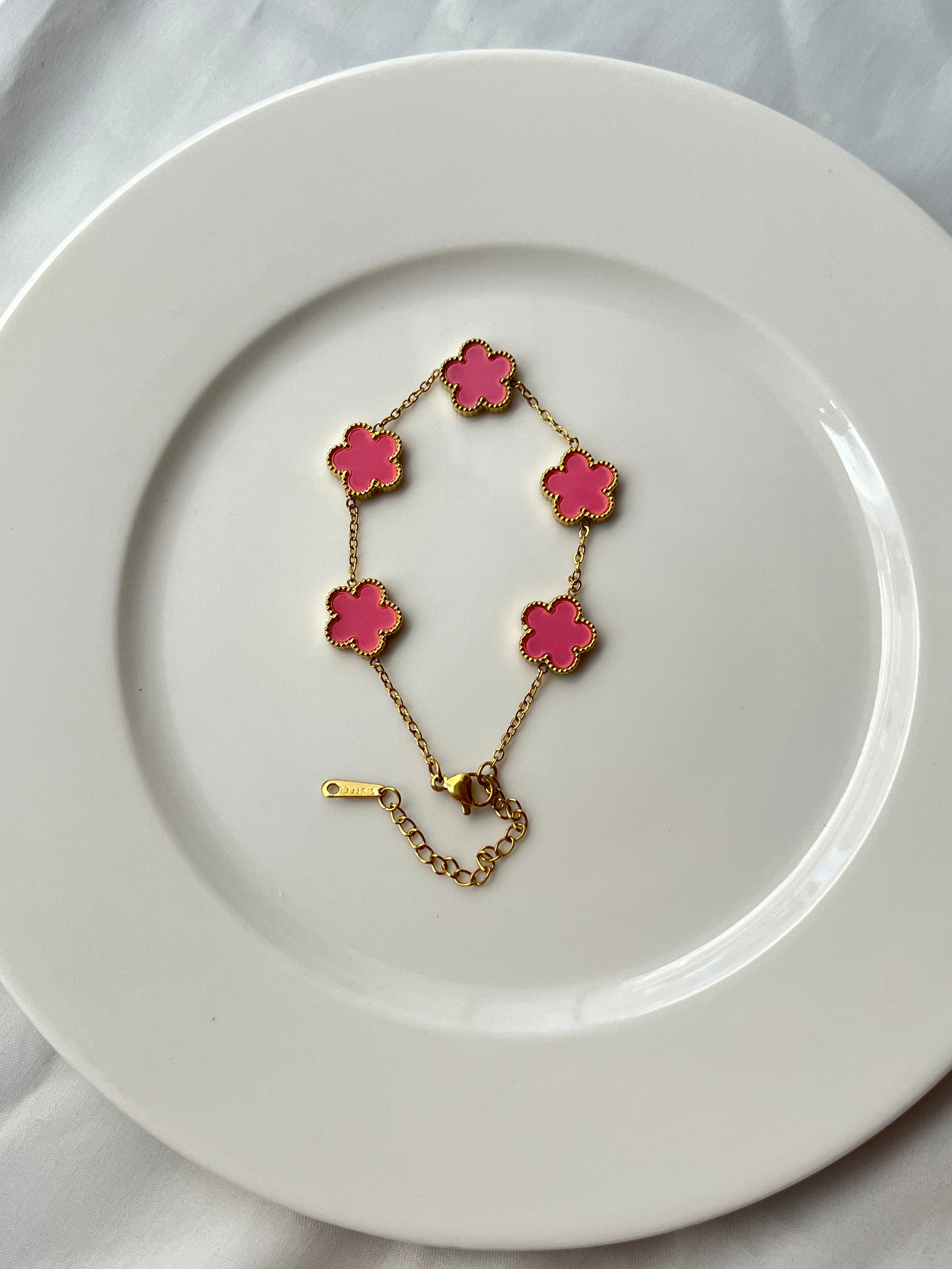 Pink Rose Bracelet