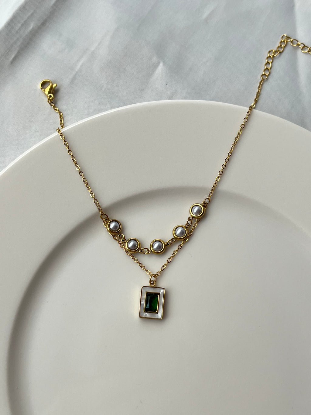 Emerald Pearl Anklet