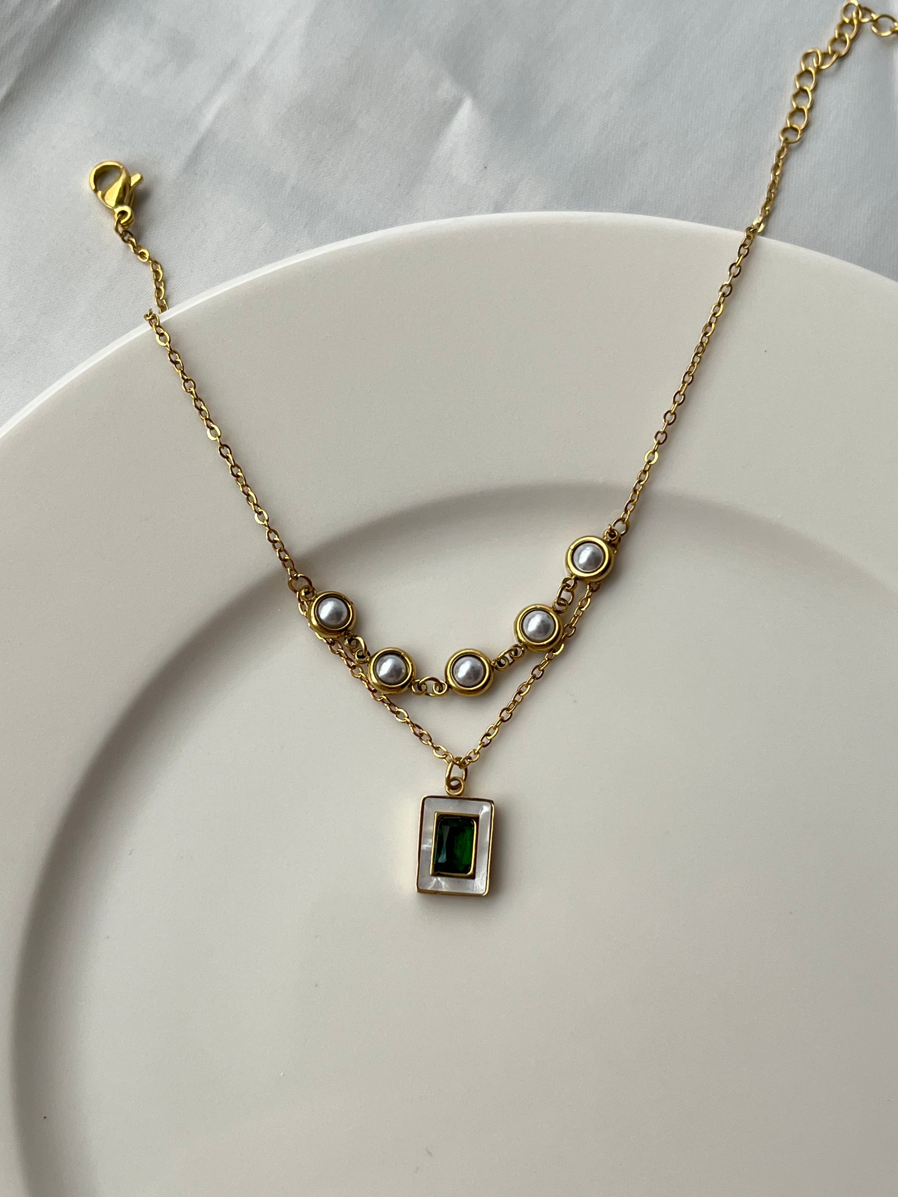 Emerald Pearl Anklet