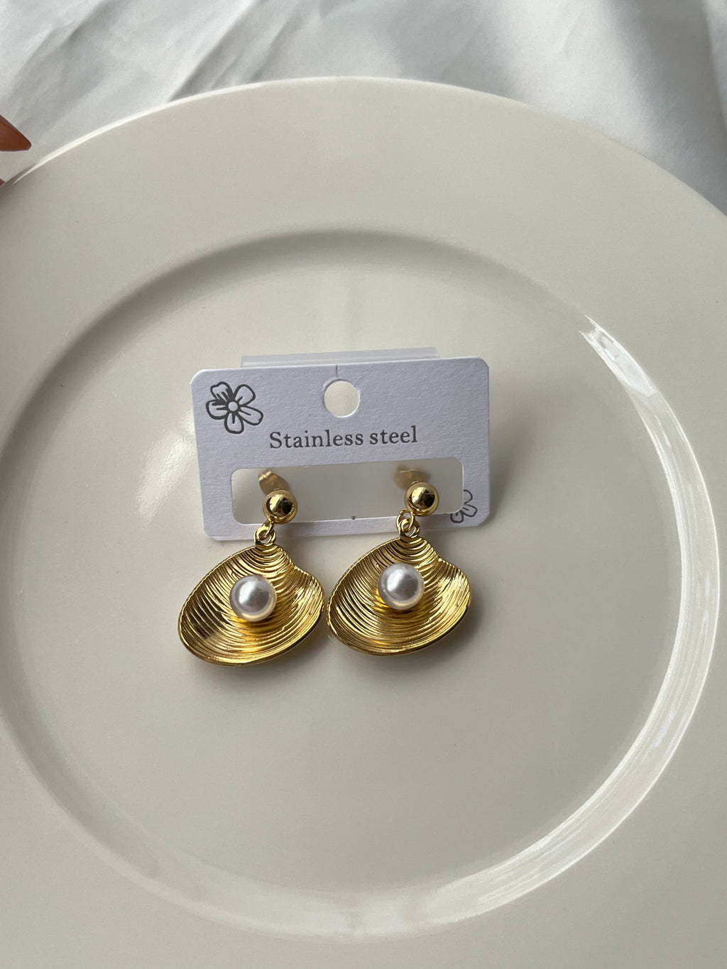 Lustrous Pearl Shell Earrings